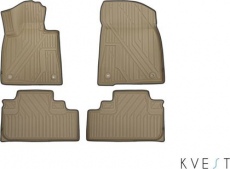 Коврики KVEST 3D для салона Lexus RX IV 2015-2021 Бежевый, серый кант