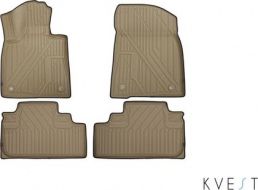 Коврики KVEST 3D для салона Lexus RX IV 2015-2021 Бежевый, черный кант