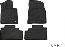 Коврики KVEST 3D для салона Lexus RX IV 2015-2021 Серый, черный кант