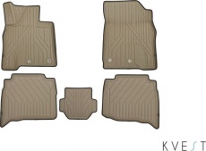 Коврики KVEST 3D для салона Lexus LX 570 III рестайлинг 2015-2021 Бежевый, черный кант