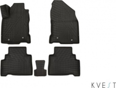 Коврики KVEST 3D для салона Lexus NX 2015-2021 Черный, серый кант