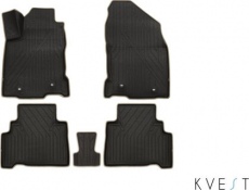 Коврики KVEST 3D для салона Lexus NX 2015-2021 Черный, бежевый кант