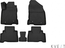Коврики KVEST 3D для салона Lexus NX 2015-2021 Черный, черный кант