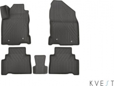 Коврики KVEST 3D для салонаLexus NX 2015-2021 Серый, серый кант