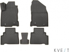 Коврики KVEST 3D для салона Lexus NX 2015-2021 Серый, бежевый кант