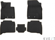Коврики KVEST 3D для салона Toyota Land Cruiser 200 рестайлинг 2015-2021 Серый, бежевый кант